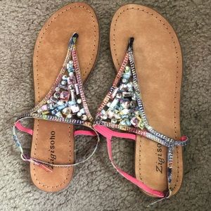 Colorful strappy sandals